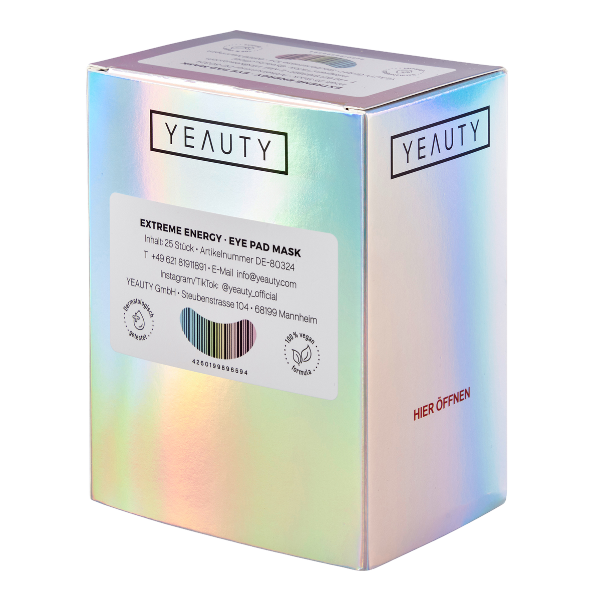 Rechte Seite von YEAUTY Eye Pad Mask Extreme Energy
