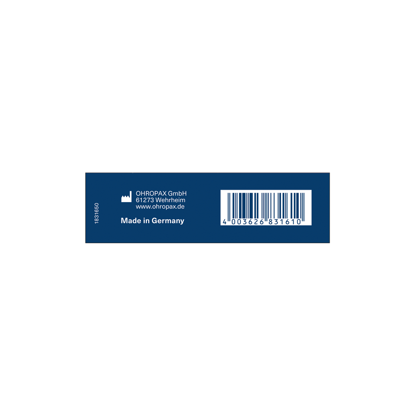 Verpackung von  OHROPAX Good Night Ohrstöpsel von unten