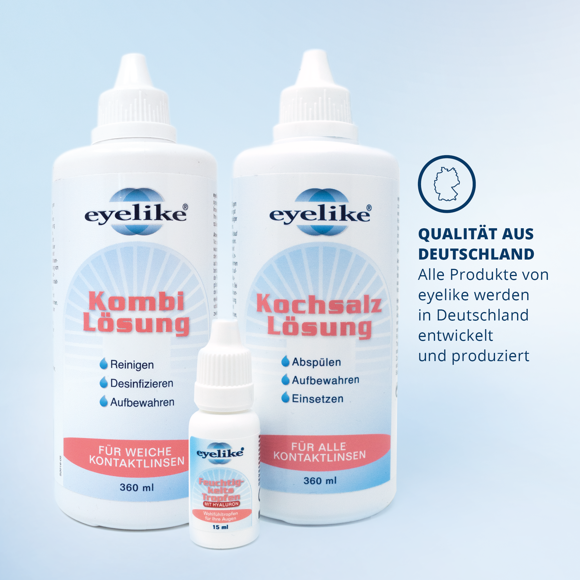 Eyelike Kochsalz-Lösung Pflegeset