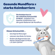 Text im weißen Kasten und auf blauem Hintergrund mit illustriertem Nilpferd