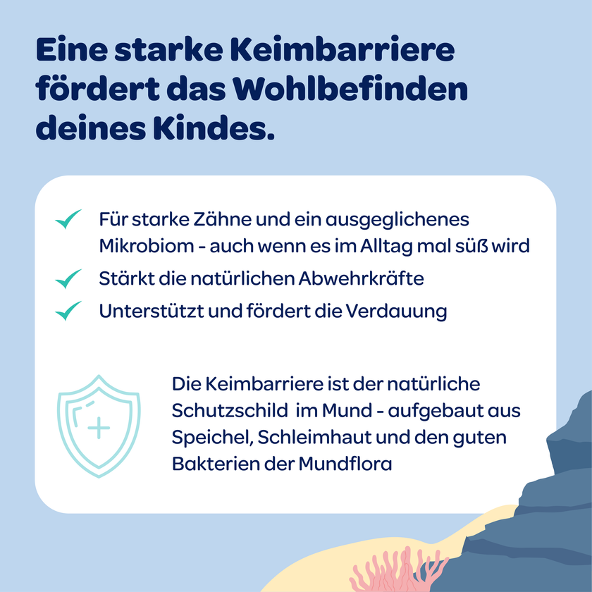 Text im weißen Kasten und auf blauem Hintergrund