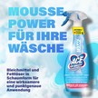 ACE For Whites Fleckenentferner Mousse auf Schaumhintergrund und Schrift