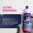 Kristall Hochglanz-Konzentrat auf Lappen und Text auf Fläche