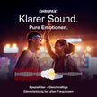 Paar auf einem Konzert tanzend und OHROPAX Music Ohrstöpsel durch den Schallwellen durchgehen und Schrift