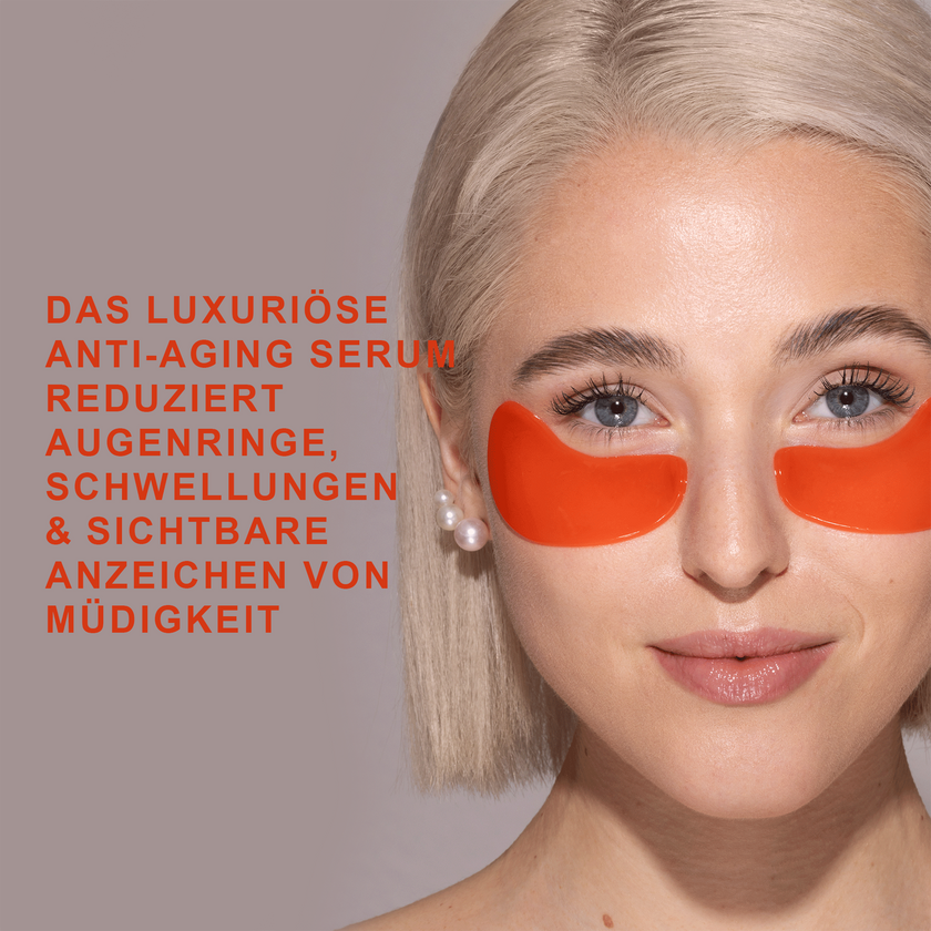 Frau mit YEAUTY Eye Pad Mask Bakuchiol Boost unter den Augen