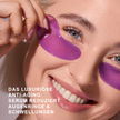 Frau mit YEAUTY Eye Pad Mask Recharging Retinol und Schrift