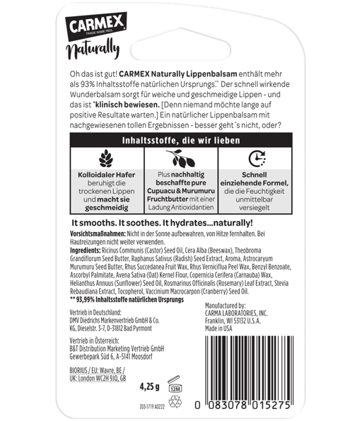 Carmex Naturally Stick Wassermelone - Black