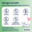 Icons mit Schrift in weißem Kasten, Schrift auf grünem Hintergrund, Illustration eines liegenden Babys