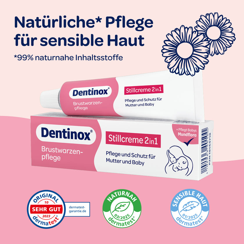 Siegel, Produkt und Schrift auf farbigem Hintergrund