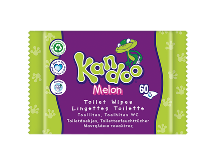 Kandoo Melon feuchtes Toilettenpapier spülbar und parfümfrei