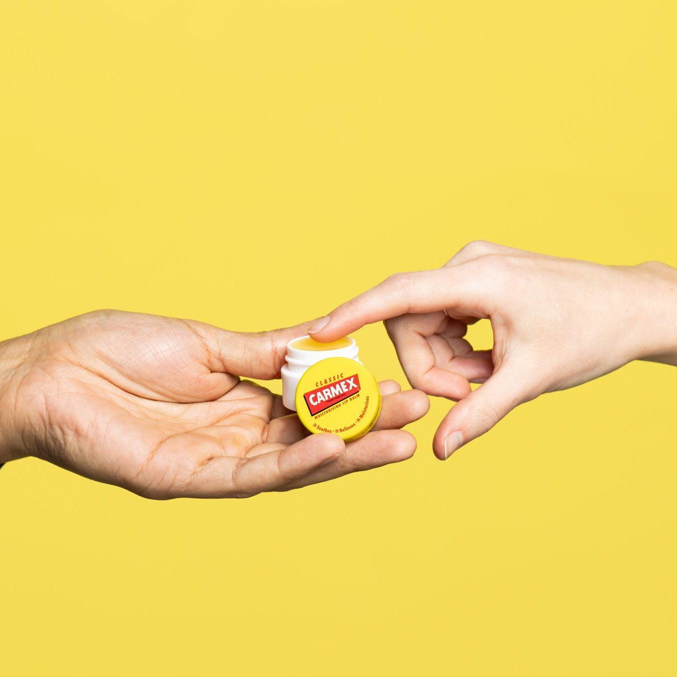 Carmex Classic Tiegel Männer und Frauen Hand