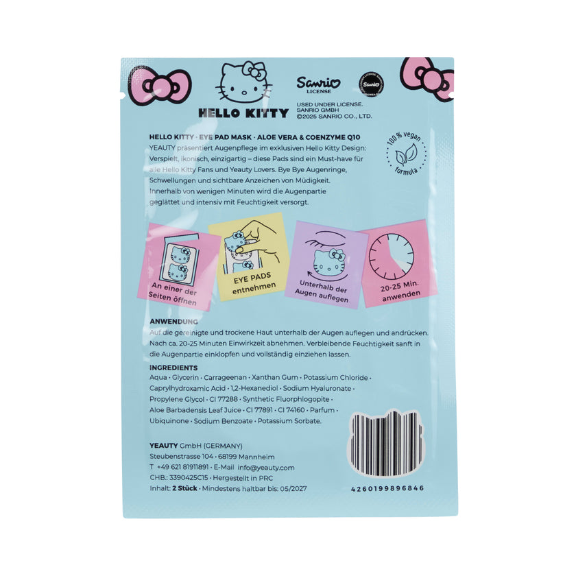 YEAUTY Hello Kitty Eye Pad Mask Aloe Vera Coenzyme Q10 - back