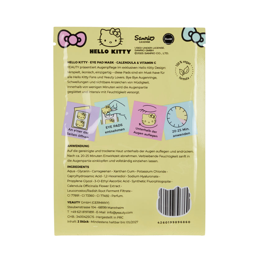 YEAUTY Hello Kitty Eye Pad Mask Calendula Vitamin C - back