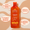 Cantu Sulfate Free Hydrating Cream Conditioner und Schrift in ovalen Kreisen auf gemustertem Grund