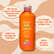 Cantu Guave Kopfhautpflege Conditioner - 400ml und Schrift in ovalen Kreisen auf gemustertem Grund