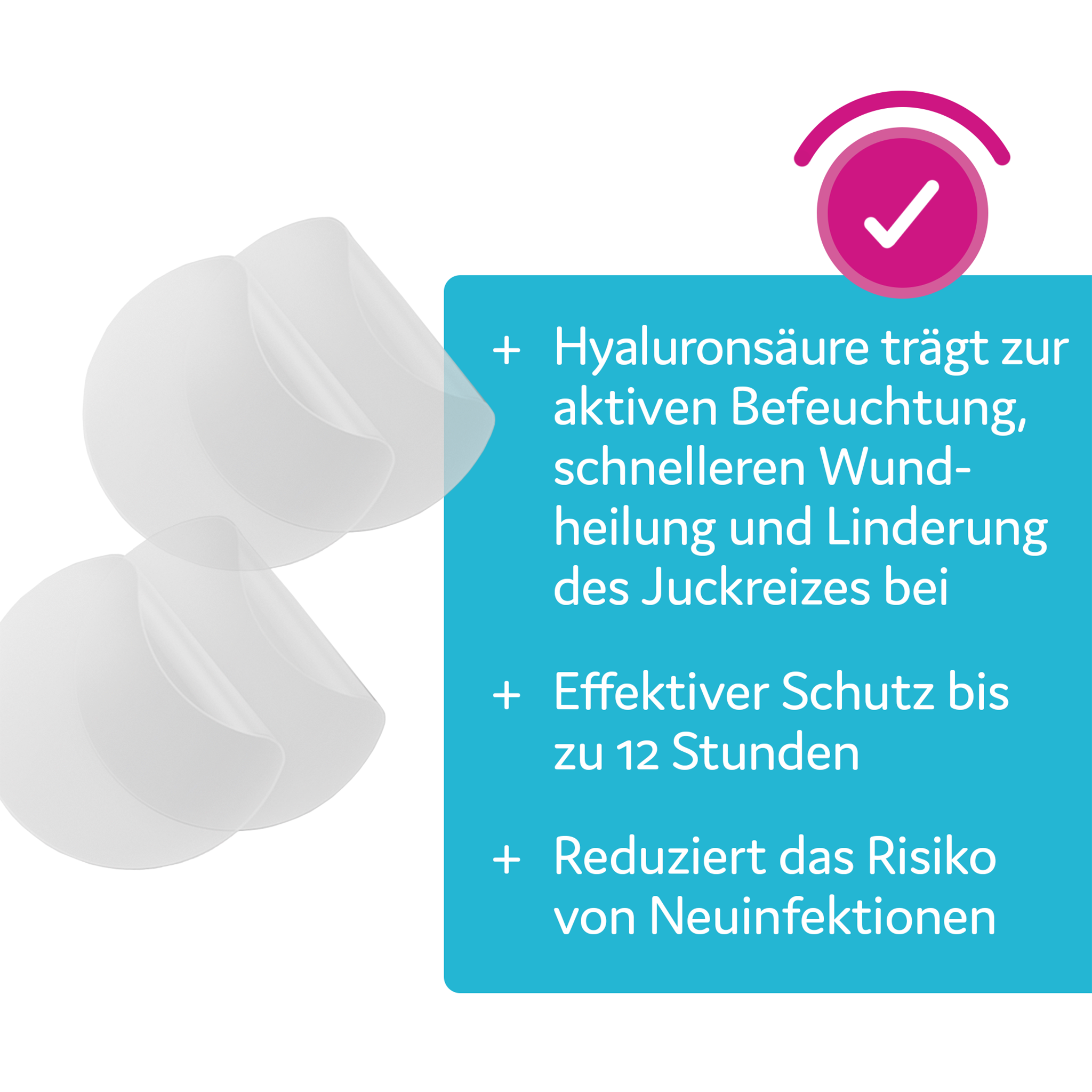 EMCUR® Herpespflaster auf weißem Grund und Balken mit Schrift