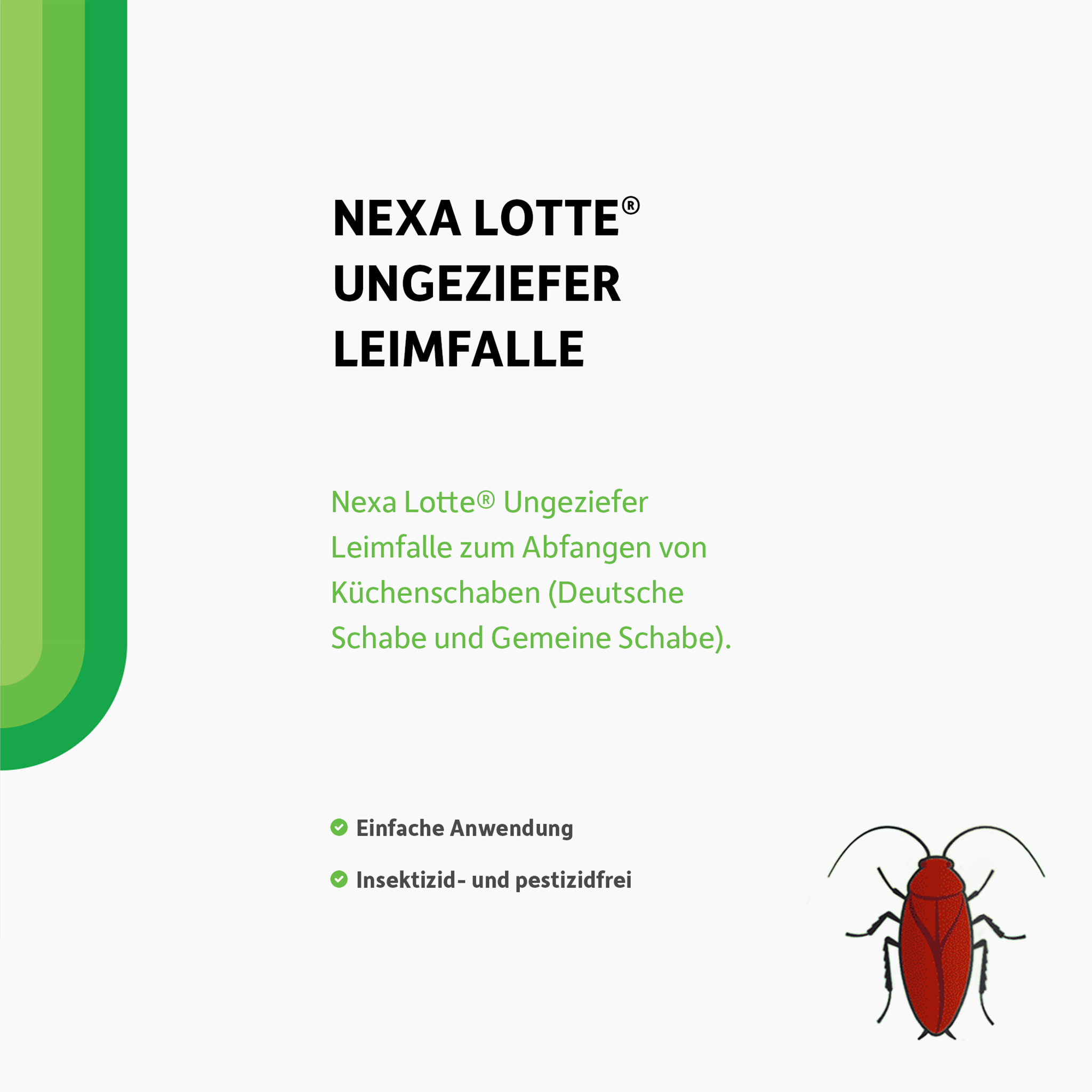 Schrift und illustrierte Kakerlake auf weißen Grund