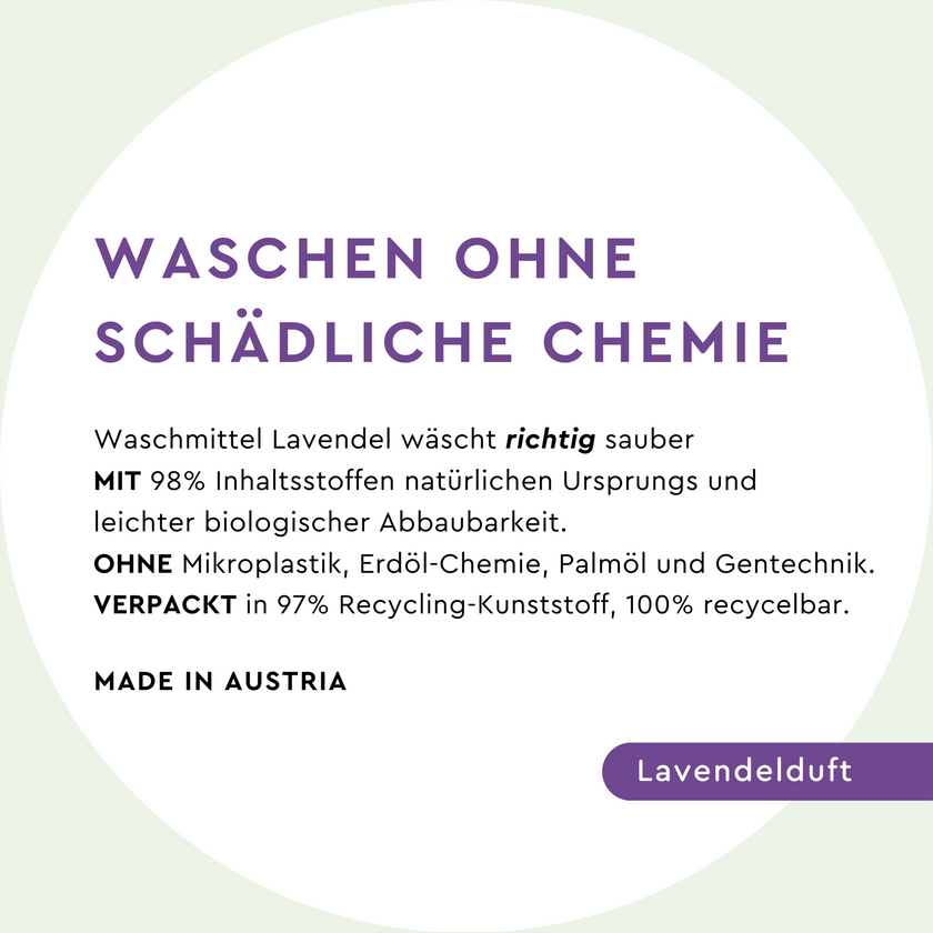 Text in weißem Kreis auf mintfarbenem Grund