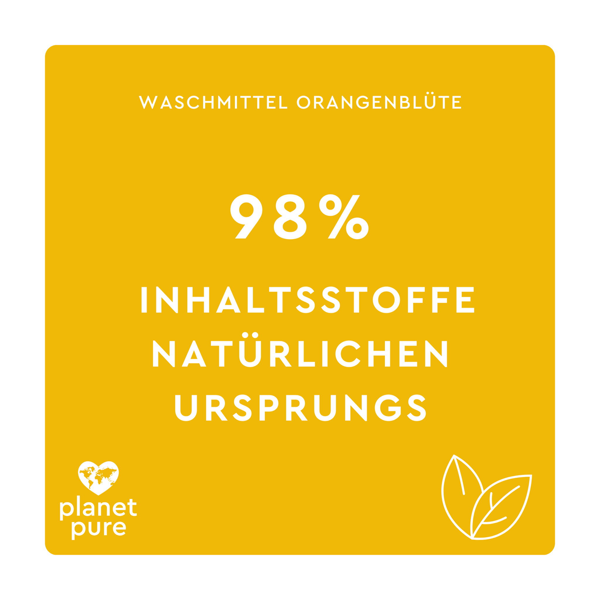 Weißer Text auf gelbem Grund