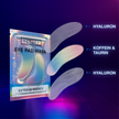 YEAUTY Eye Pad Mask Extreme Energy Verpackung und Eye Pad in drei Schichten zerlegt mit Beschriftung auf dunklem Grund