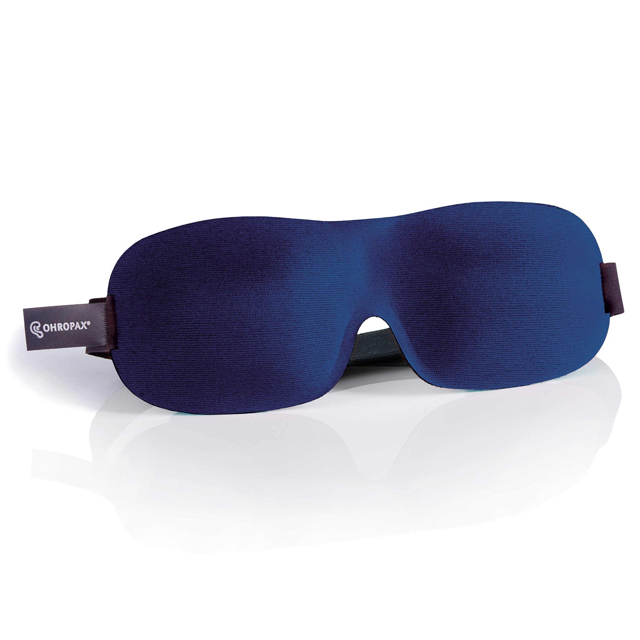 Schlafbrille mit Schatten auf weißem Hintergrund