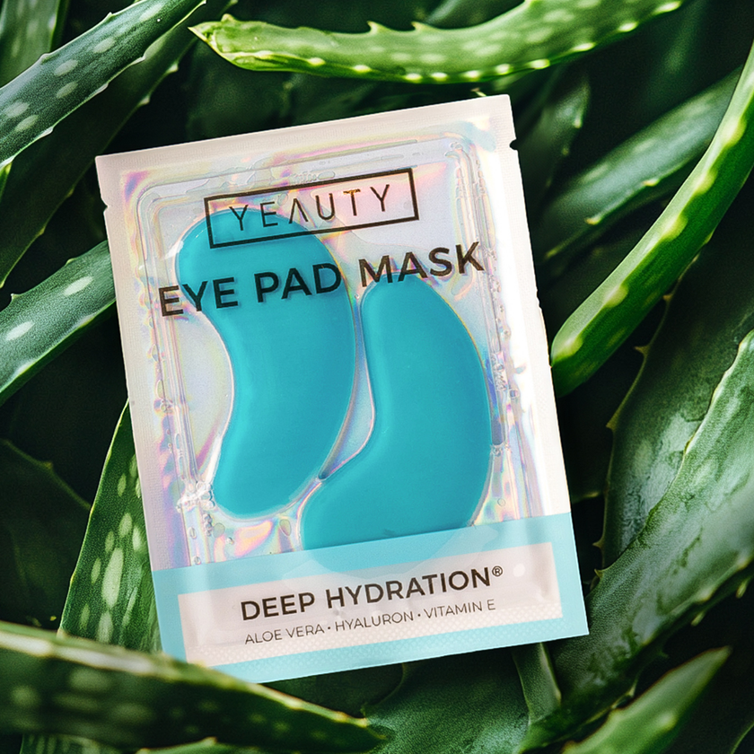YEAUTY Eye Pad Mask Deep Hydration auf Aloe Vera Blättern