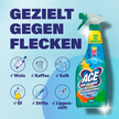 ACE Fleckenentferner Spray auf blauem Grund, Schrift und Icons im Vordergrund