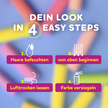 Schrift und 4 Bilder auf unscharfen Haarkreidefoto