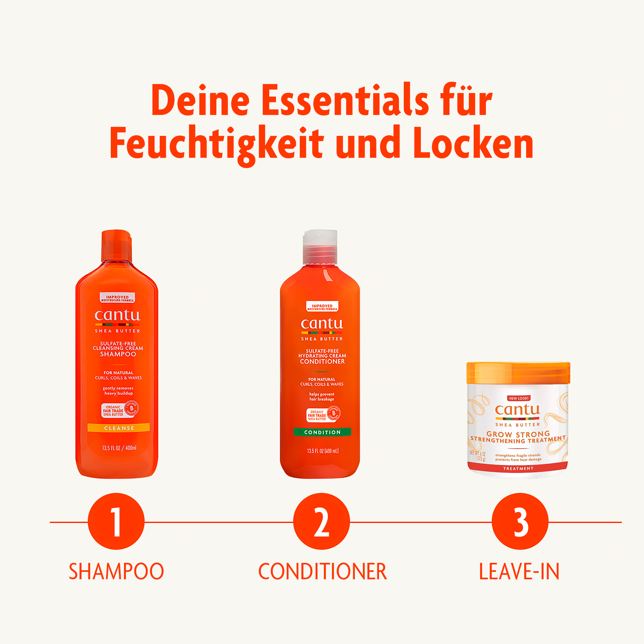 Range von Cantu Shea Butter Produkten und Pflegehinweise