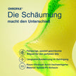 Close Up vom Schaumstoffstöpsel und Schrift