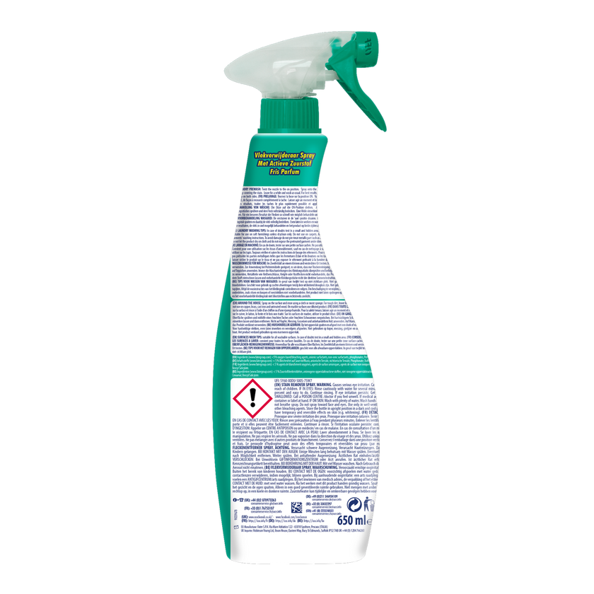 Rückseite von ACE Fleckenentferner Spray
