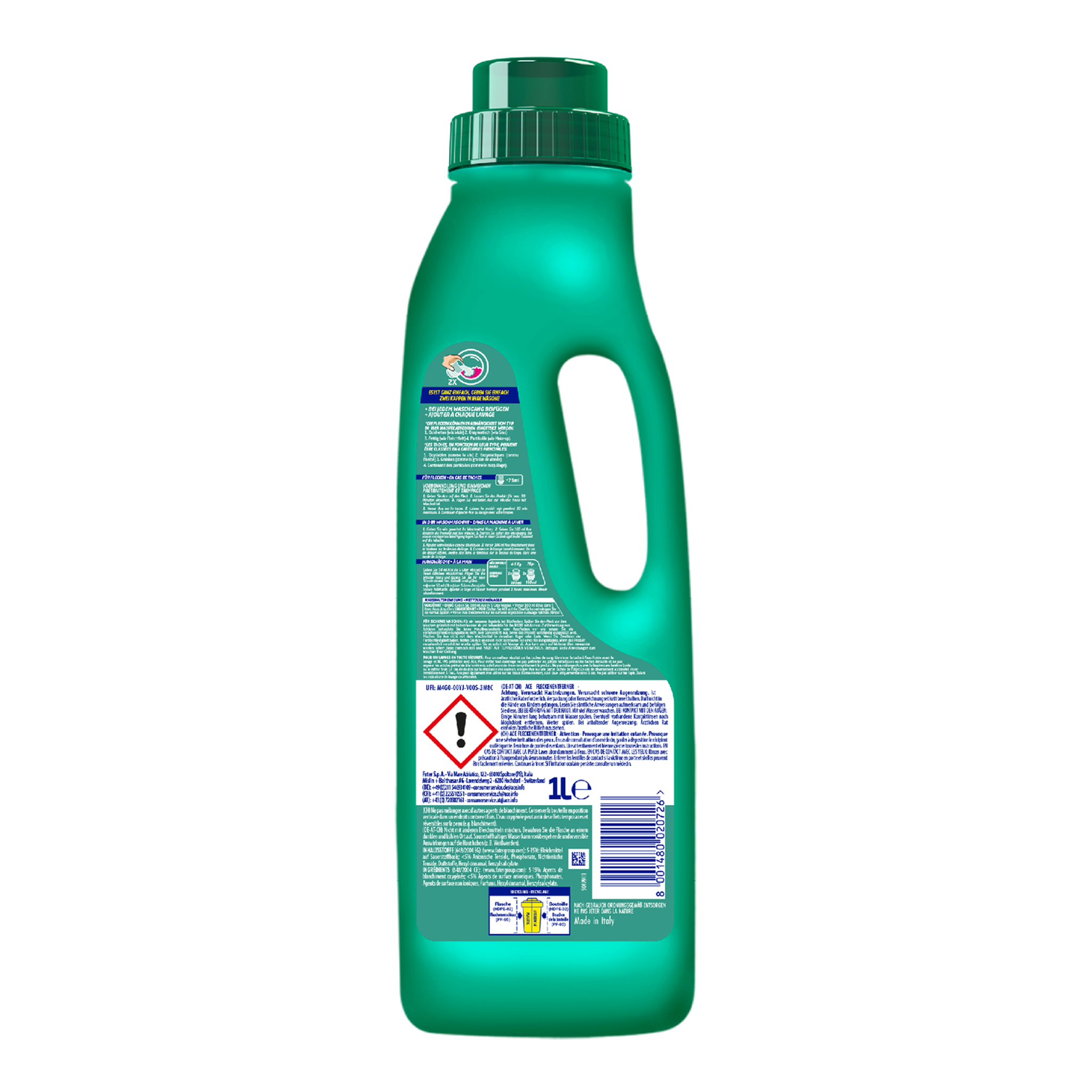 Rückseite von ACE Fleckenentferner und Farbschutz