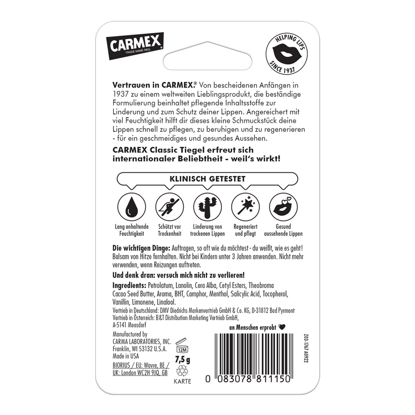 Carmex Classic Tiegel - 8 x 7,5g