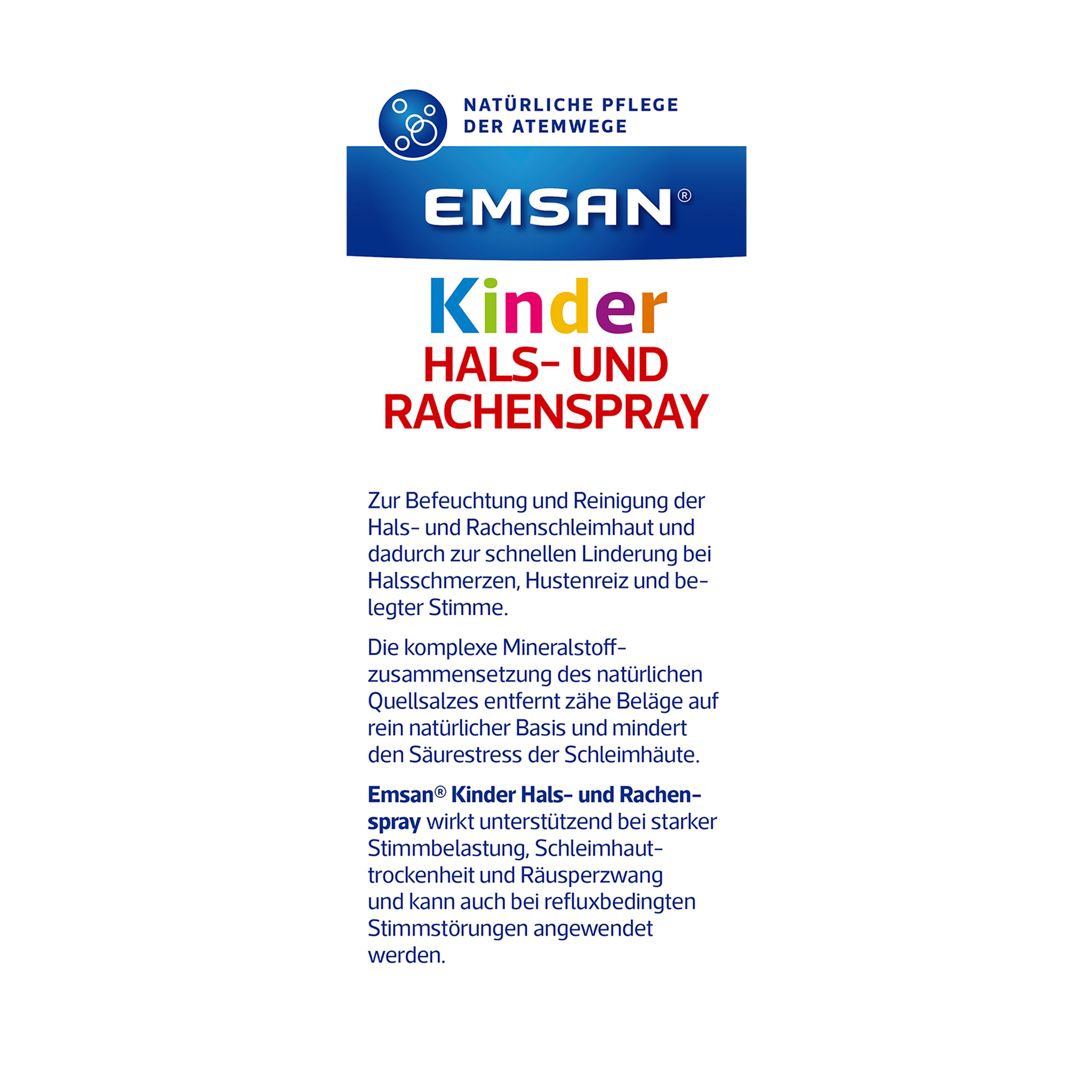 Rückseite von EMSAN Kinder Hals- und Rachenspray