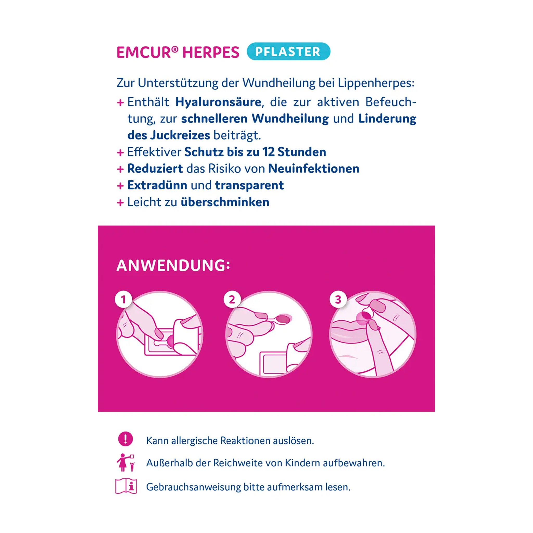 Rückseite von EMCUR® Herpespflaster