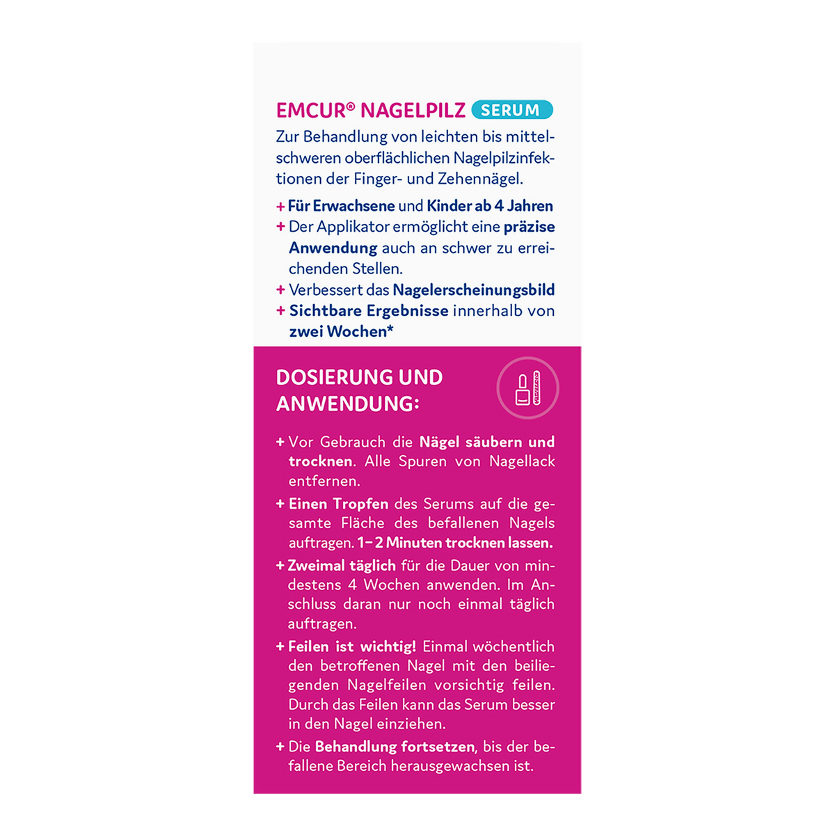 Rückseite von EMCUR® Nagelpilz-Serum - 5ml