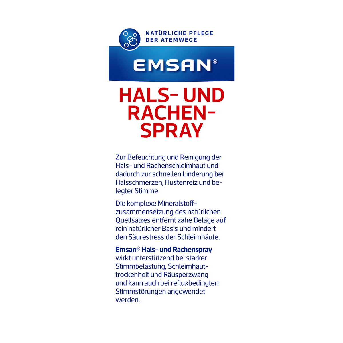 Rückseite von EMSAN Hals- und Rachenspray