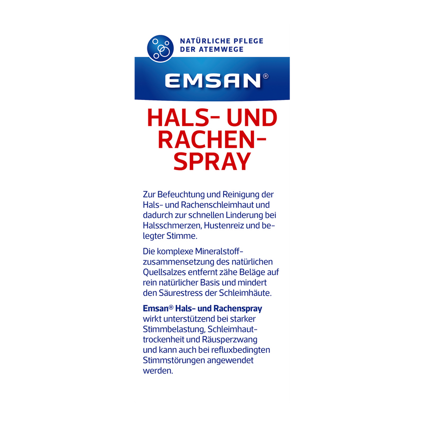 Rückseite von EMSAN Hals- und Rachenspray