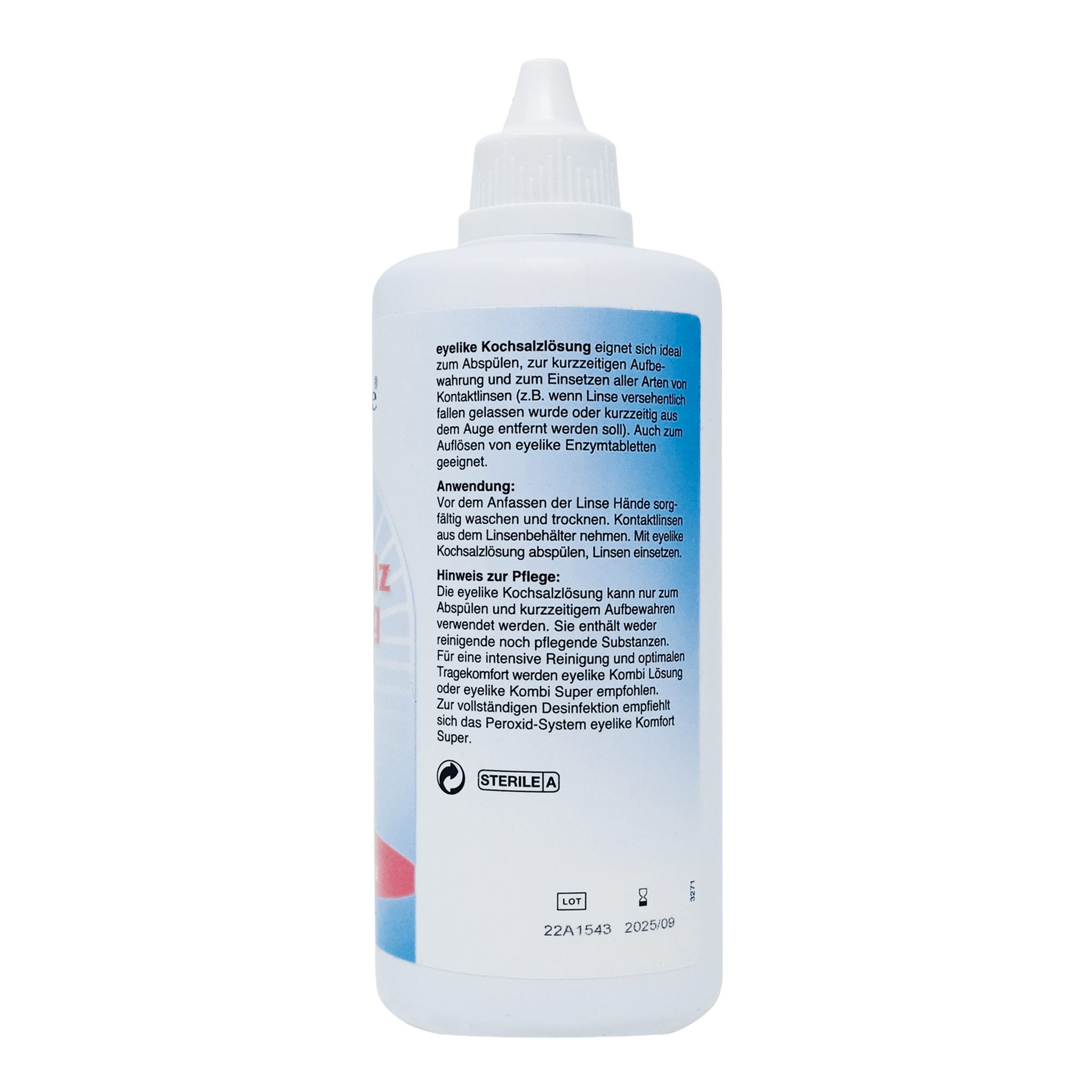 Rückseite von eyelike Kochsalz Lösung - 360 ml