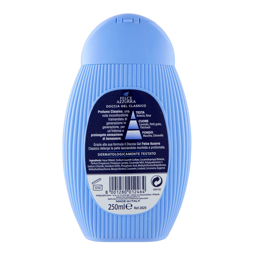 Rückseite von Felce Azzurra Duschgel Classic