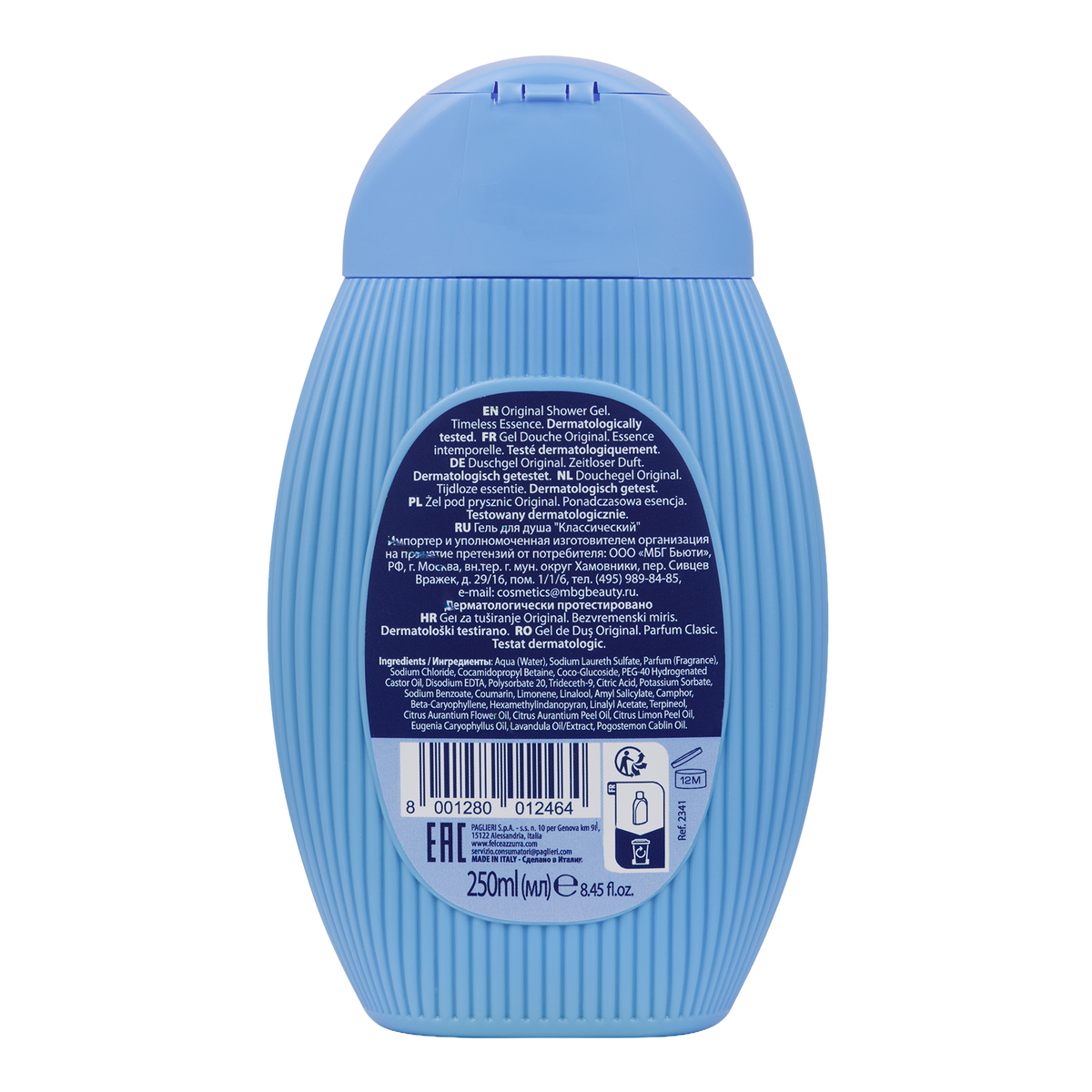 Rückseite von Felce Azzurra Duschgel Classic