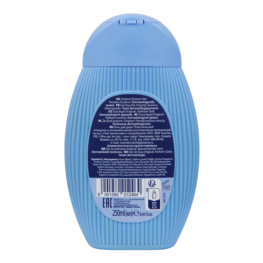Rückseite von Felce Azzurra Duschgel Classic