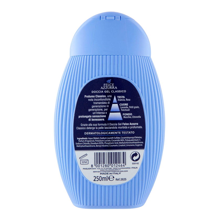 Rückseite von Felce Azzurra Duschgel Classic