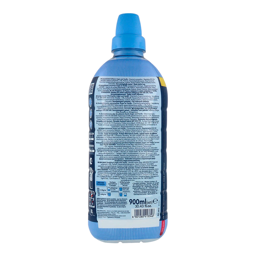 Rückseite von Azzurra Weichspüler Argan and Vanilla