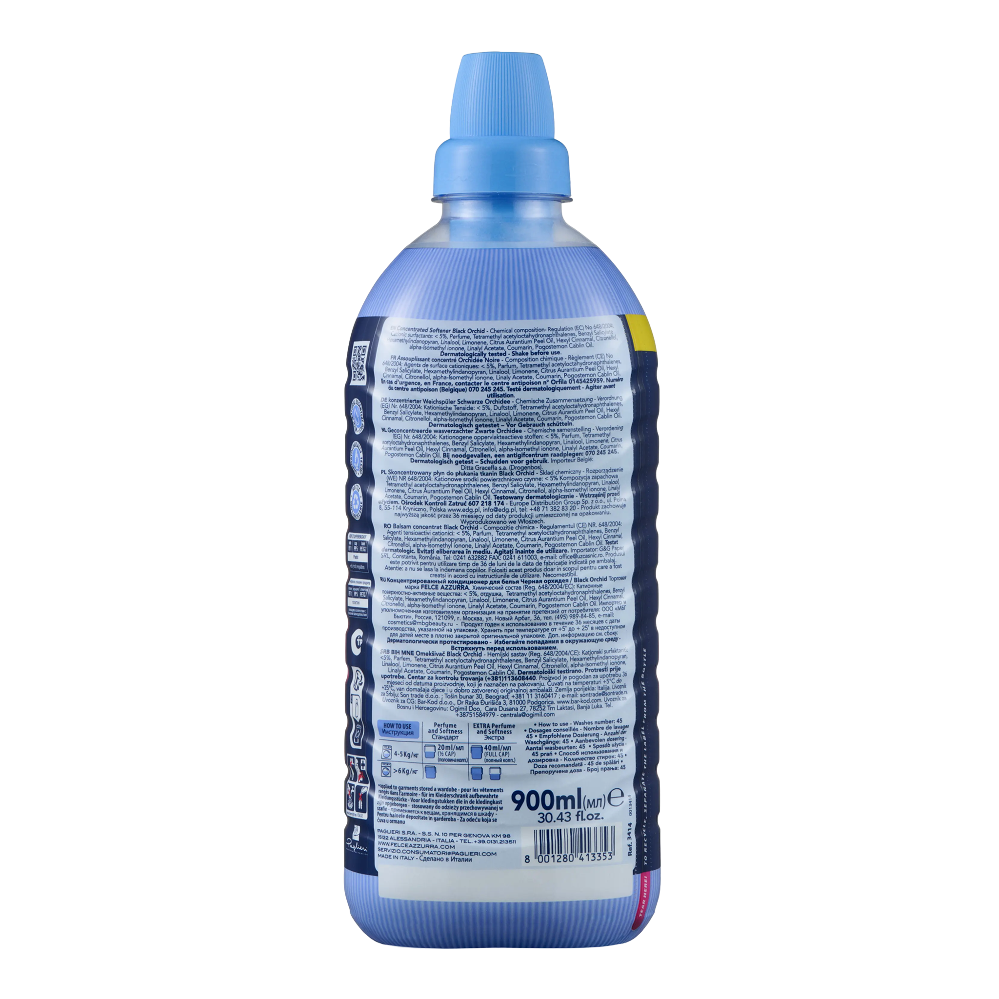 Rückseite von Azzurra Weichspüler Black Orchid