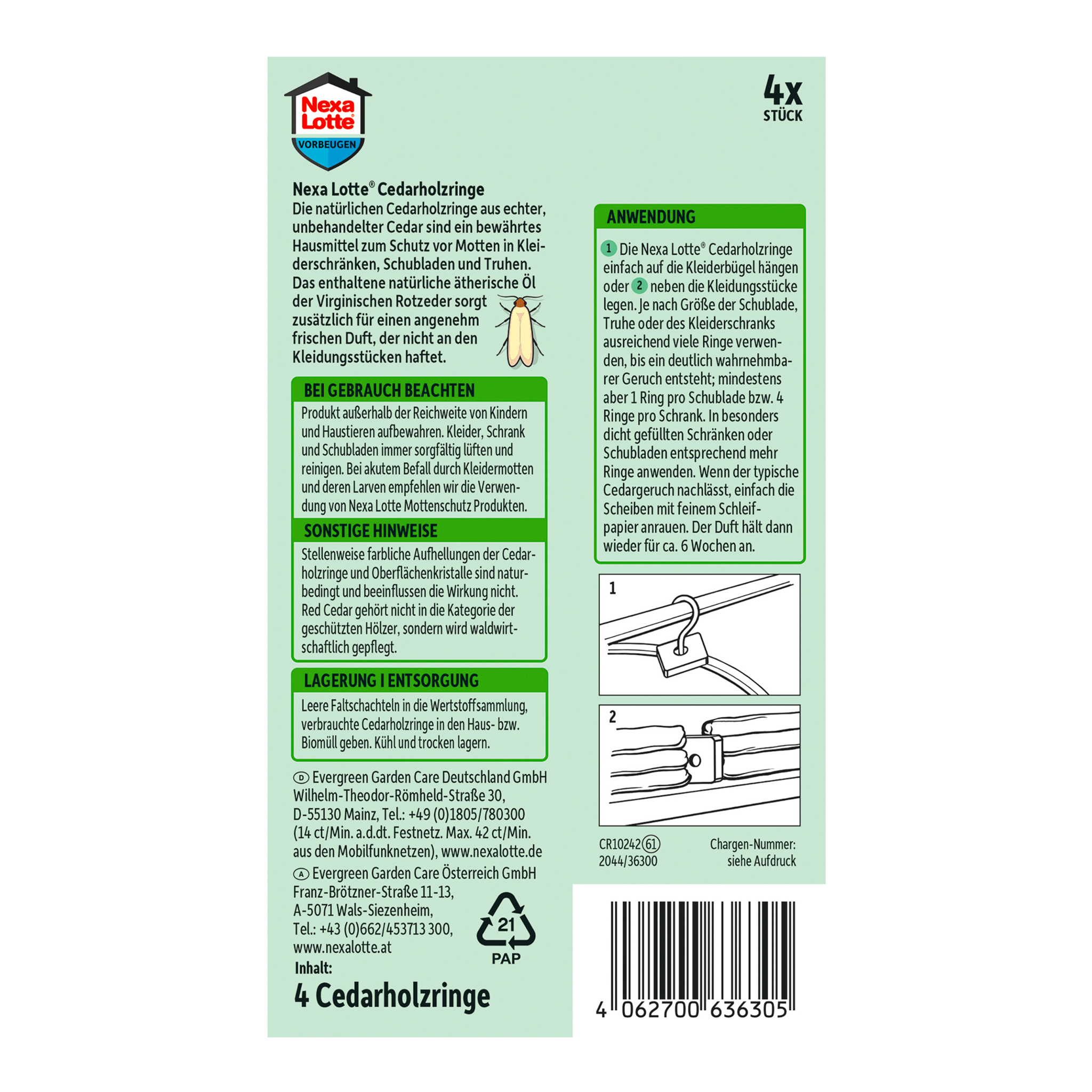 Rückseite von Nexa Lotte Cedarholz-Ringe