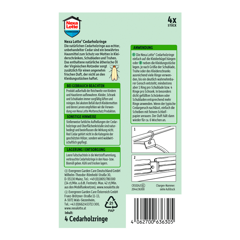 Rückseite von Nexa Lotte Cedarholz-Ringe