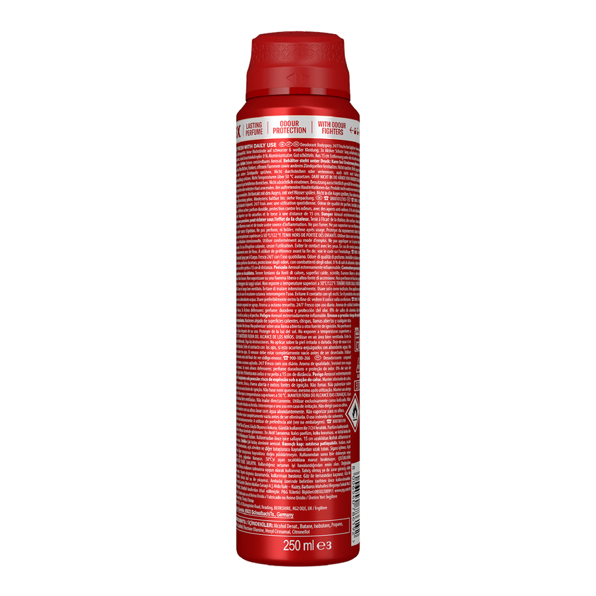 Rückseite von Old Spice Aerosol Bodyspray Captain XL