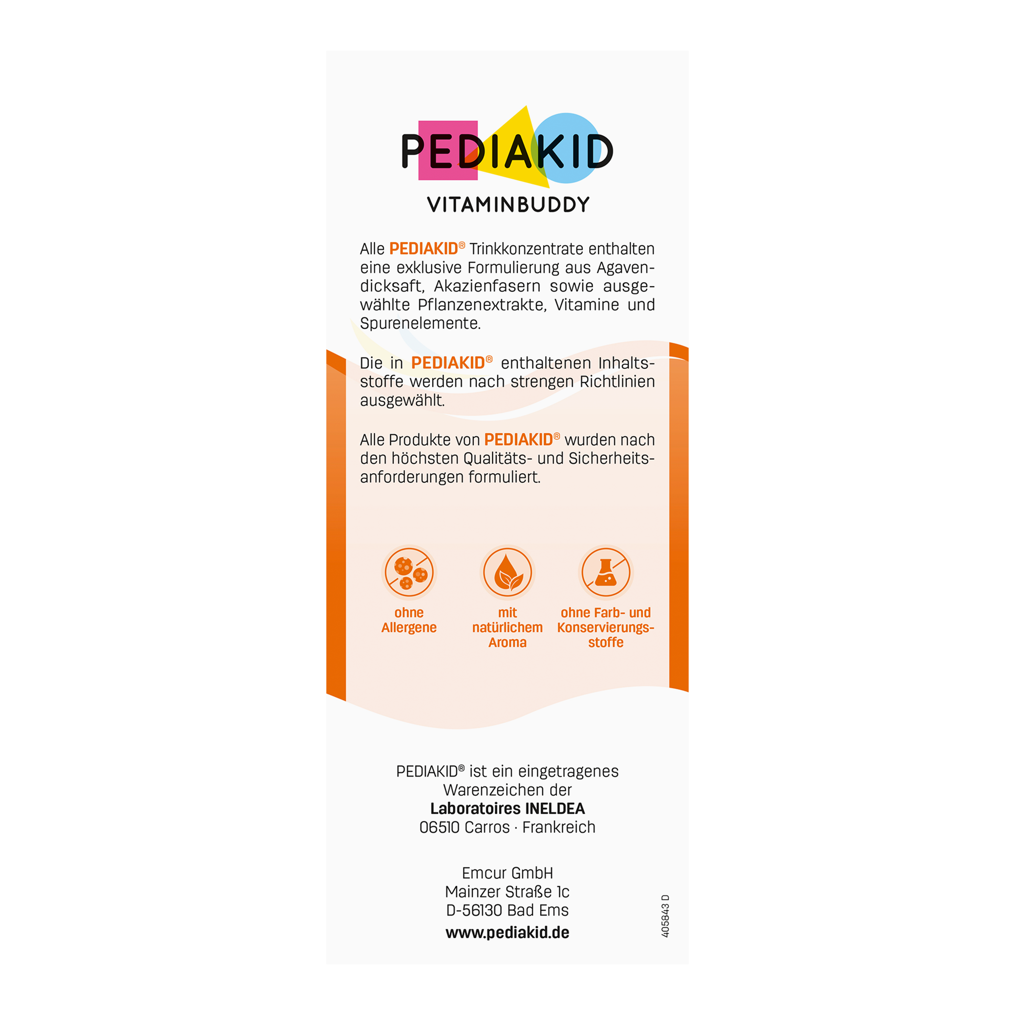 Rückseite von PEDIAKID® Vitaminbuddy