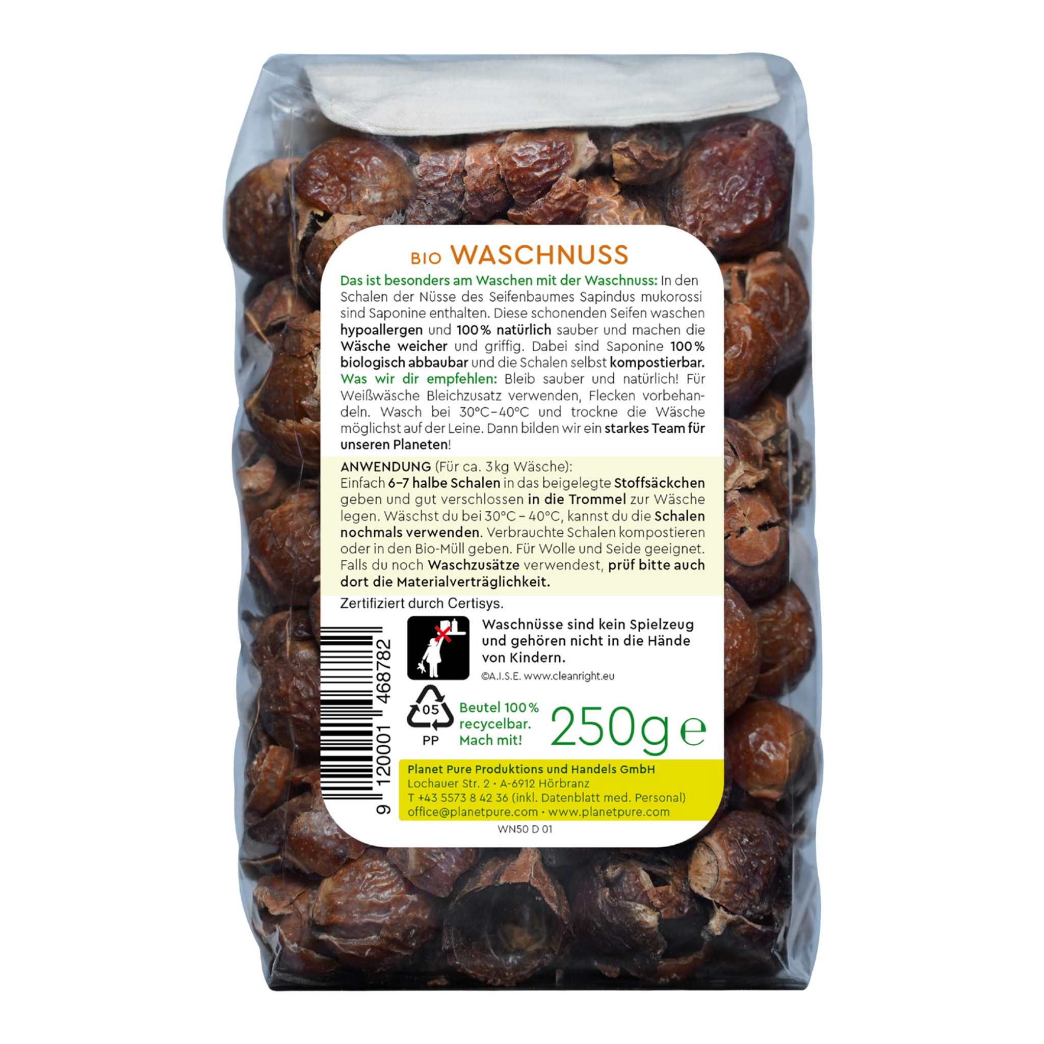 Rückseite von Planet Pure Bio Waschnuss